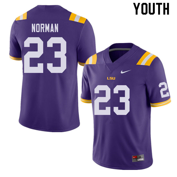 Youth #23 Corren Norman LSU Tigers College Football Jerseys Sale-Purple